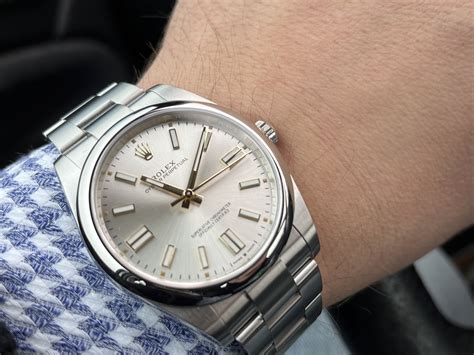 silver rolex watch men|rolex op 41 silver.